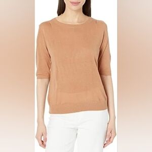 Armani Exchange Short Sleeved Tencel Linen Blend Knit Top Sweater Sz XL NWOT